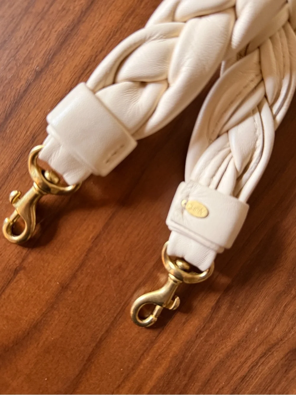 Clare V Braided Nappa Shoulder Strap in Cream - Picture 4 of 4